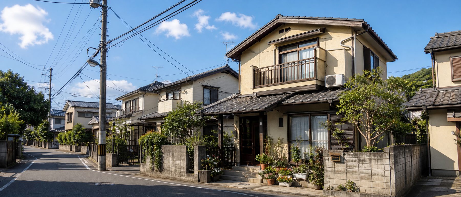 住宅街に建つ実家の外観